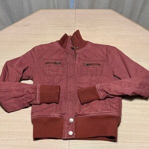 Burgundy Bomber Jacket